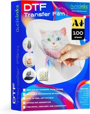 Premium DTF Transfer Film 8.25"X11.75" - A4 Hot/Cold Peel 100 Sheets Matte Clear