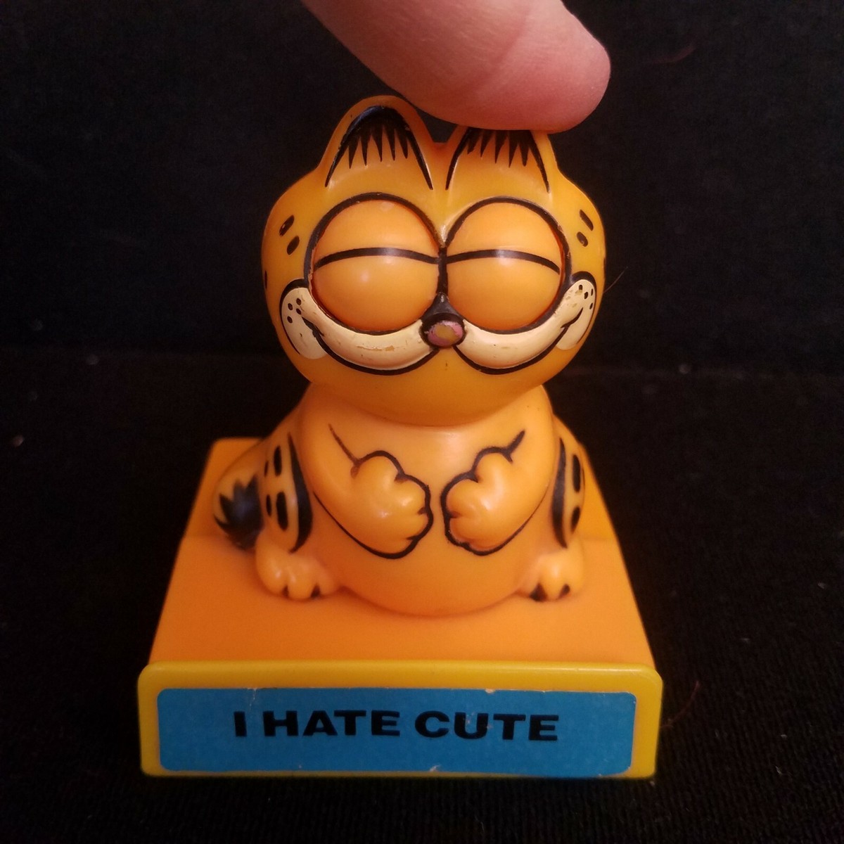 1980's Garfield the Cartoon Cat Figure I HATE CUTE with Eyes