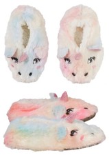 Girls unicorn slippers fleece slipper slip on anti slip size 27-38 B7