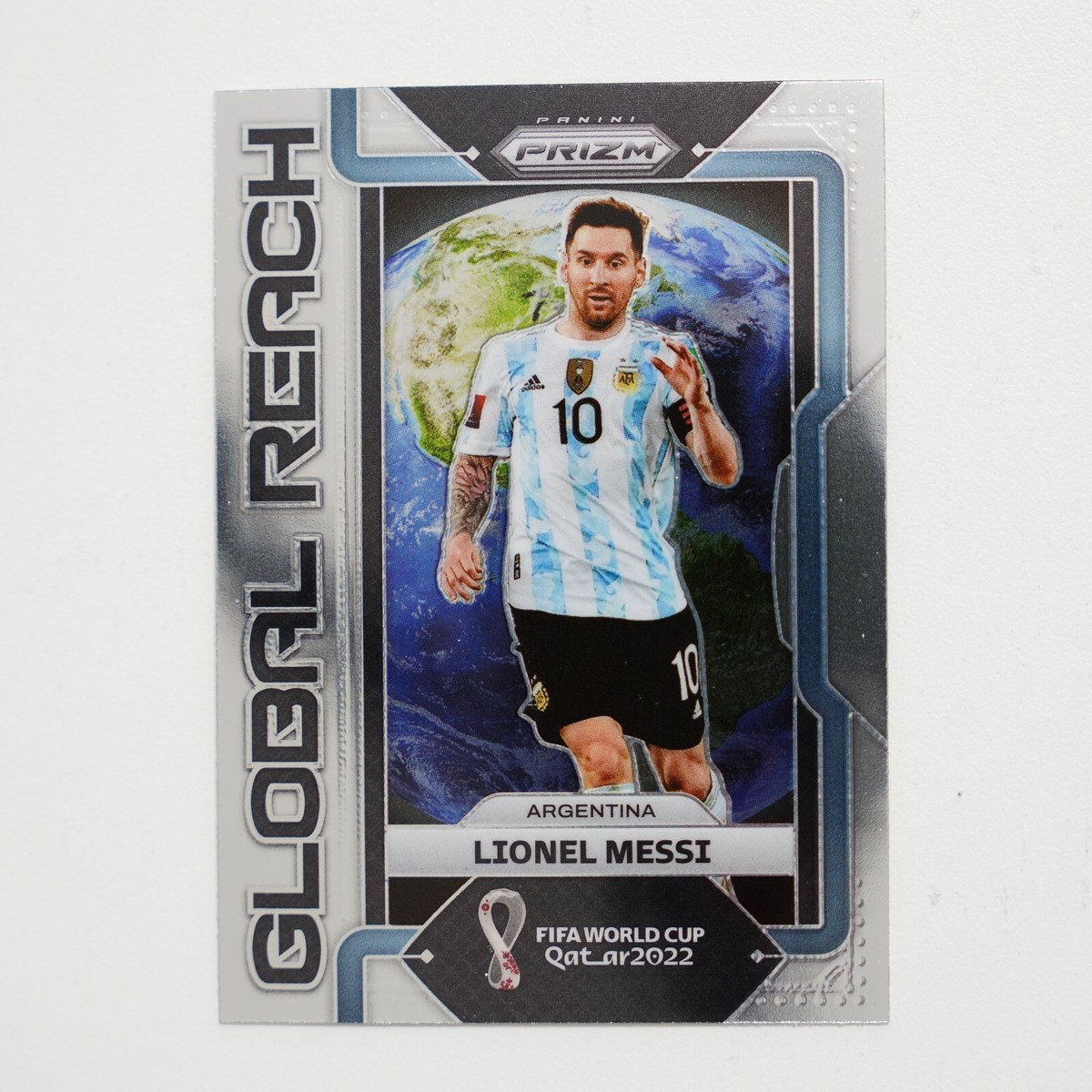 2022 Panini Prizm World Cup Qatar Lionel Messi Silver Global