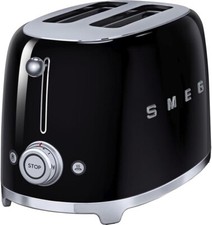 Smeg 50's Retro TSF01BLUK 2 Slice Toaster Stainless Steel in Black