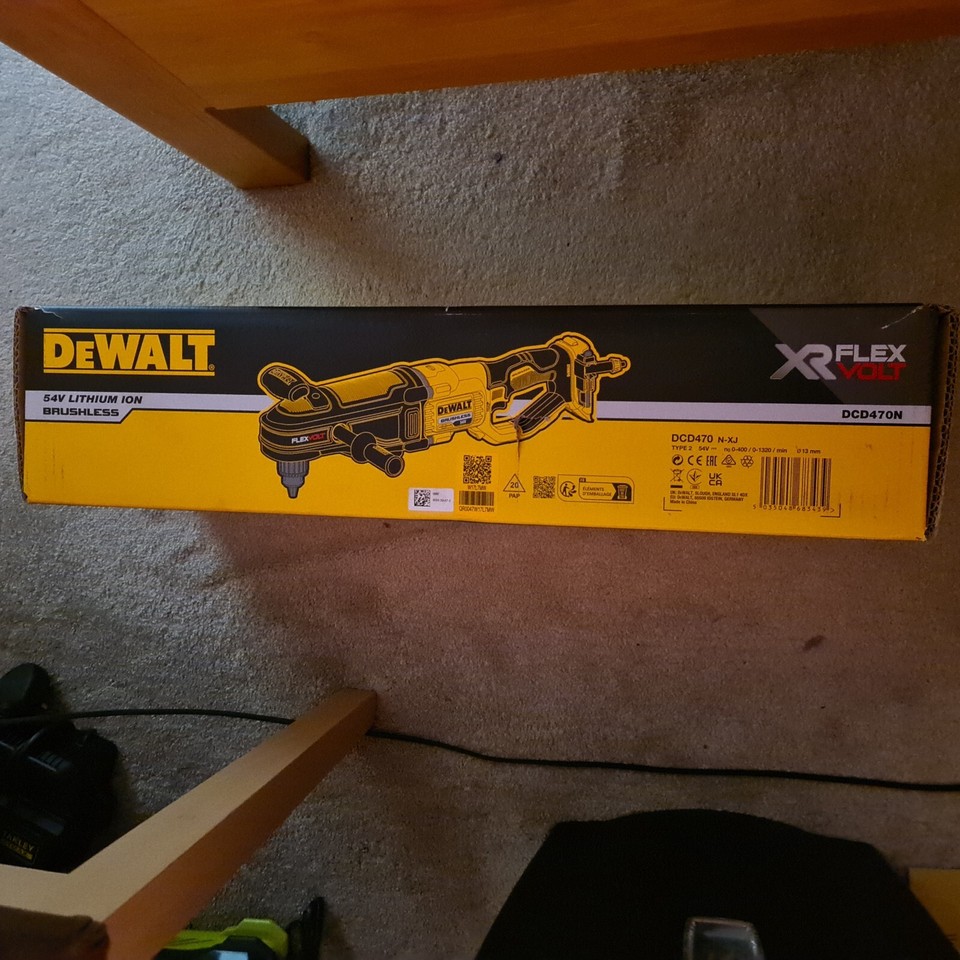 DeWalt DCD470N 54v XR Cordless Flexvolt Right Angle Drill 5035048683439