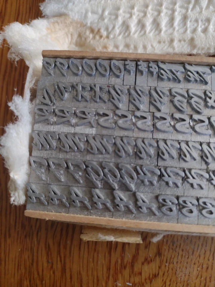 Cursive CAPS & Figures Letterpress American Wood Type ? Not Marked - Image 2 of 3