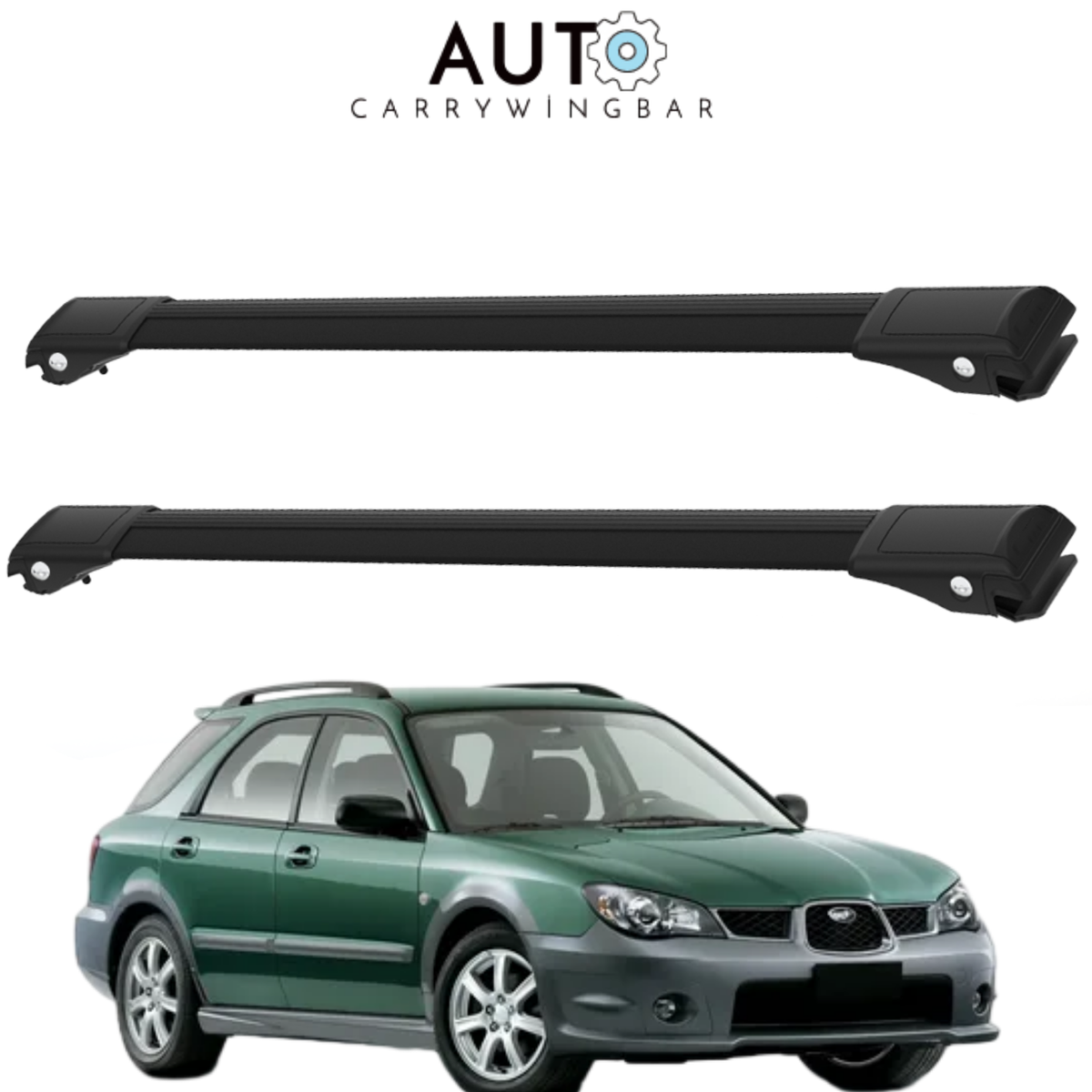 Roof Rack Cross Bars for Subaru Impreza Wagon 2000-2007 Aluminium Black 2Pcs