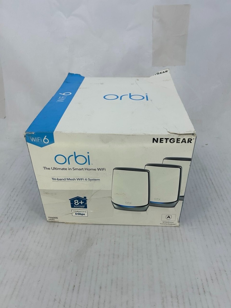 NETGEAR Orbi RBK853 Tri-Band Mesh Wi-Fi 6 System (Set of 3