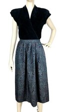 Vintage 60s/70s Orvis Paisley Pleated High Waist Midi Skirt Pockets Size 8