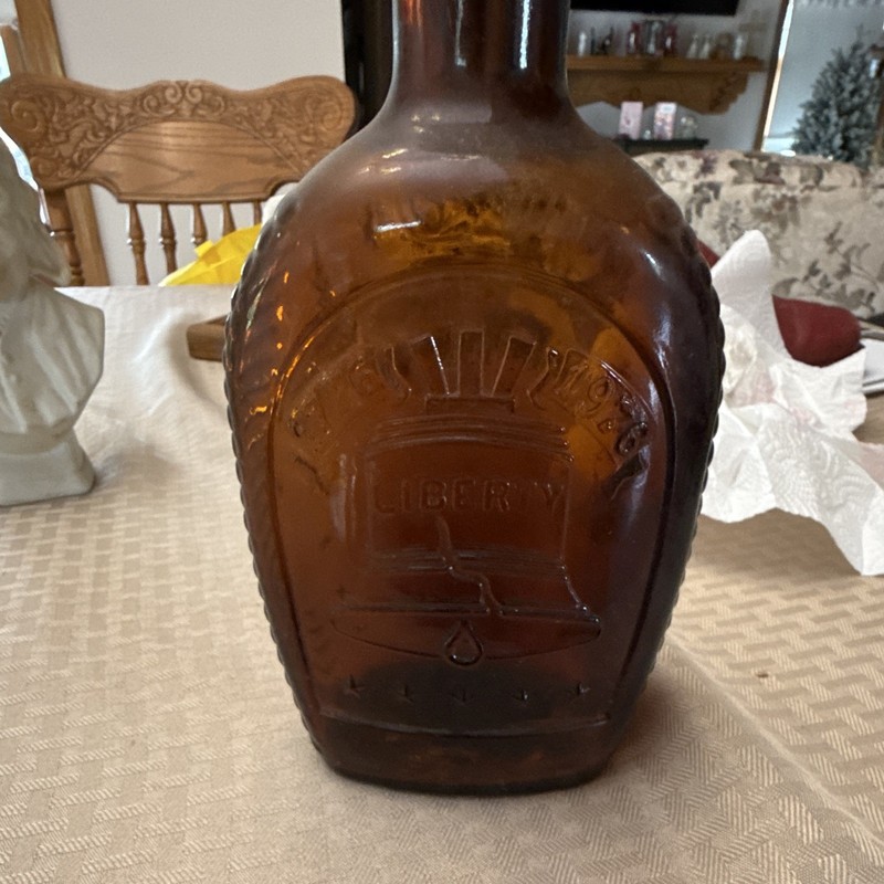 Jim Beam 1776 Embossed Amber Brown Glass Liquor Bottle Collectible