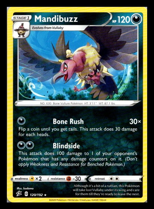 Mandibuzz SWSH02: Rebel Clash 120/192 NM