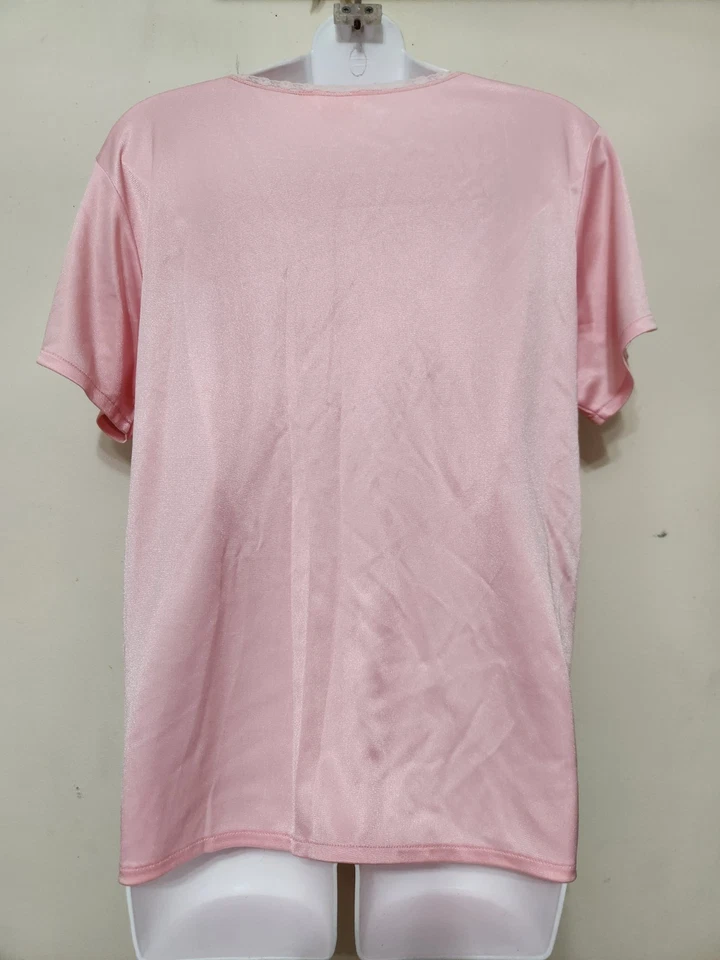 复古 Wacoal 日本粉色迷彩睡衣 Pj Top M/L 乳腺癌意识 🎀  — 第 2/4 张图片