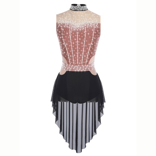 Women Lyrical Ballet Dance Costume Leotard Sleeveless Mesh Skirt Ruched Bodysuit - Picture 78 of 148