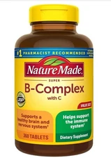 Nature Made Super B Complex w/ Vitamin C 360 Count Immune Sup Tablets Exp Aug 27