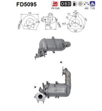 AS DPF Rußpartikelfilter Dieselpartikelfilter FD5095 Cordierit für OPEL VIVARO 3