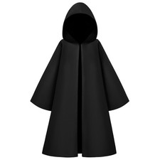 Boys Halloween Costumes, Kids Knight Cloak Tunic Hooded Robe, Black Toddler K...