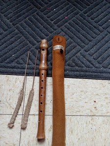 Vntg Küng Wooden Recorder Flute W/ Case And Cleaning Rods Made In Switzerland