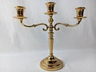 Vintage PartyLite Polished Brass Victorian style 3 Arm Candelabra Candle Holder
