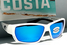 Costa Del Mar TUNA ALLEY White POLARIZED Blue 580G GLASS Sunglass TA 25 OBMGLP
