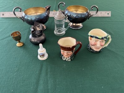 Royal Doulton Toby Mugs+EPC BristolSilver+Prinknesh Abby+Sights of Britain+BMF