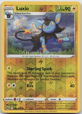 Luxio (42) Uncommon Reverse Holo SWSH: Crown Zenith 042/159 NM Eri Yamaki
