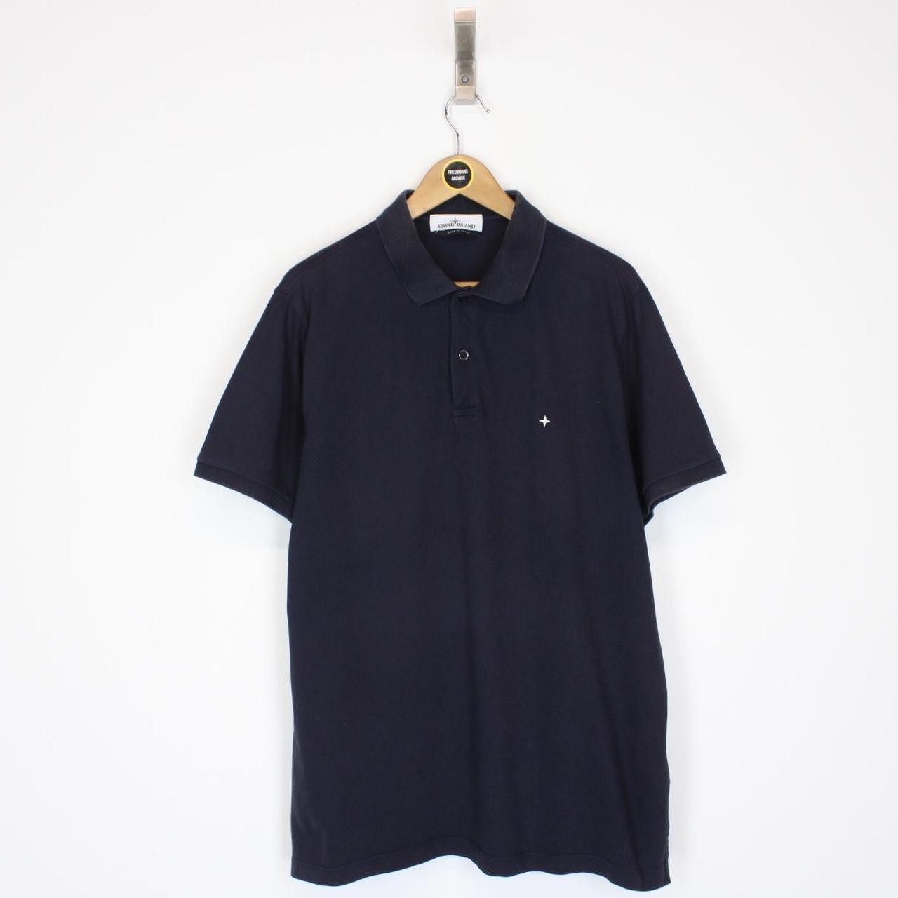 Stone Island SS 2021 Navy Blue Short Sleeve Compass Polo Shirt image 2