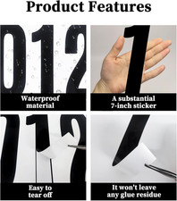 Calcomanías Adhesivas De Números De Letras Adhesivas De 3 Pulgadas, 6 Hojas De Vinilo Para álbumes De Recortes, Bricolaje Y Manualidades, Color Negro