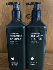 Lot of 2 Trader Joe's Bergamot & Vetiver Scented Hand Soap 12 oz
