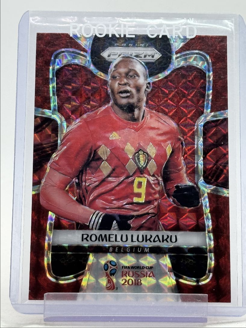 ROMELU LUKAKU 2018 PANINI PRIZM FIFA WORLD CUP RUSSIA RED MOSAIC Q0847