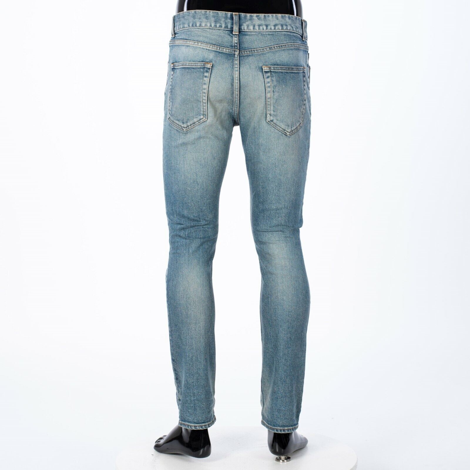 Jeans skinny SAINT LAURENT 790 $ denim elasticizzato blu invecchiato ...