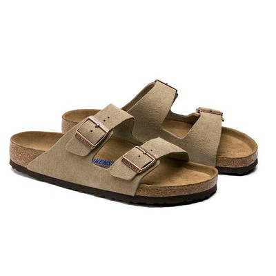 Birkenstock Arizona Soft Footbed Taupe Suede Leather Sandals Women's/Men's