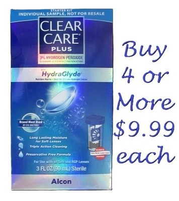 Alcon Clear Care Plus w/HydraGlyde Starter Kit inc. Lens Case 3oz 90mL Sterile