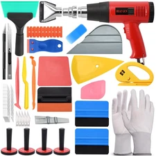 Vinyl Wrap Tool Kit with Heat Gun, Squeegee, Tucking, Gloves, Magnets, Car Film