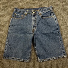 Levi's 569 Jean Shorts Men's 33 Blue Denim Cotton Stretch Loose Fit Straight