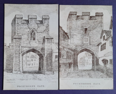 Postkarte Pockthorpe Gate In/Out Norwich, Norfolk.J.Kirkpatrick 1720, H.Ninham 1864