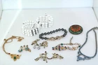 Vtg Costume Jewelry Lot Rhinestone Weiss Xmas Tree Panetta Bracelet Deer Sweater