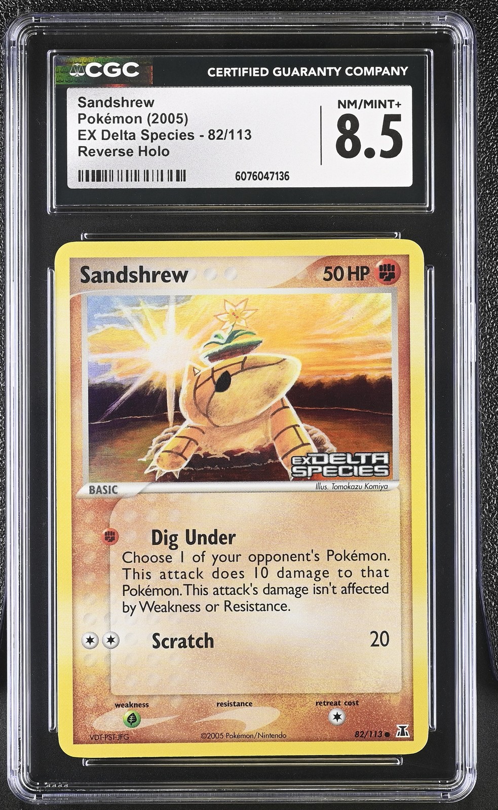 CGC 8.5 Sandshrew 2005 EX Delta Species 82/113 Reverse Holo STAMPED Pokemon Card