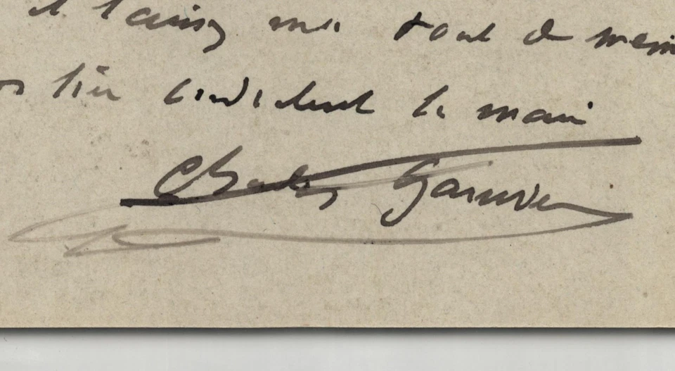 Charles Garnier - Carte postale autographe signée à Paul Dislère - 1896 - Photo 2/3