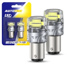 AUXITO 7528 1157 LED Tail Brake Turn Signal Light Bulb 2057 2357 BAY15D White