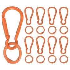 10 Pcs Spring Snap Clip, Candy Color Spring Snap Keychain Hook, Orange