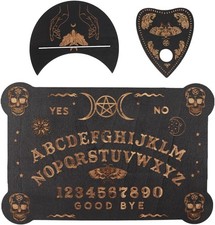 Wooden Black Ouija Board Set Classic Talking Boards with Planchette, Metaphysic