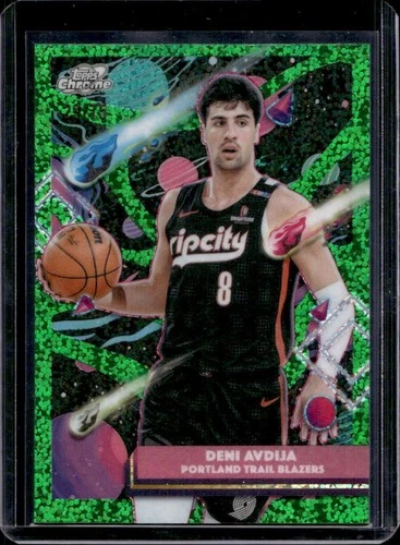 2025-26 Topps Cosmic Chrome Deni Avdija Green Space Dust Refractor #/75