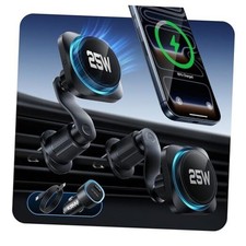 Qi2.2 Certified 25W MagSafe Car Mount Charger with CryoBoost, Black