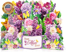 Happy Mother  S Day Pop up Card, 3D Violet  Peony Best Mom Cards from Daughter S