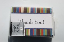 Amscan Tailored Thank You Cards  Envelopes Striped Design Lot of 20 