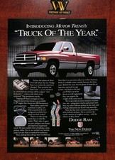 1994 Dodge Ram Vintage Print Ad - Introducing Motor Trend's "Truck of The Year"