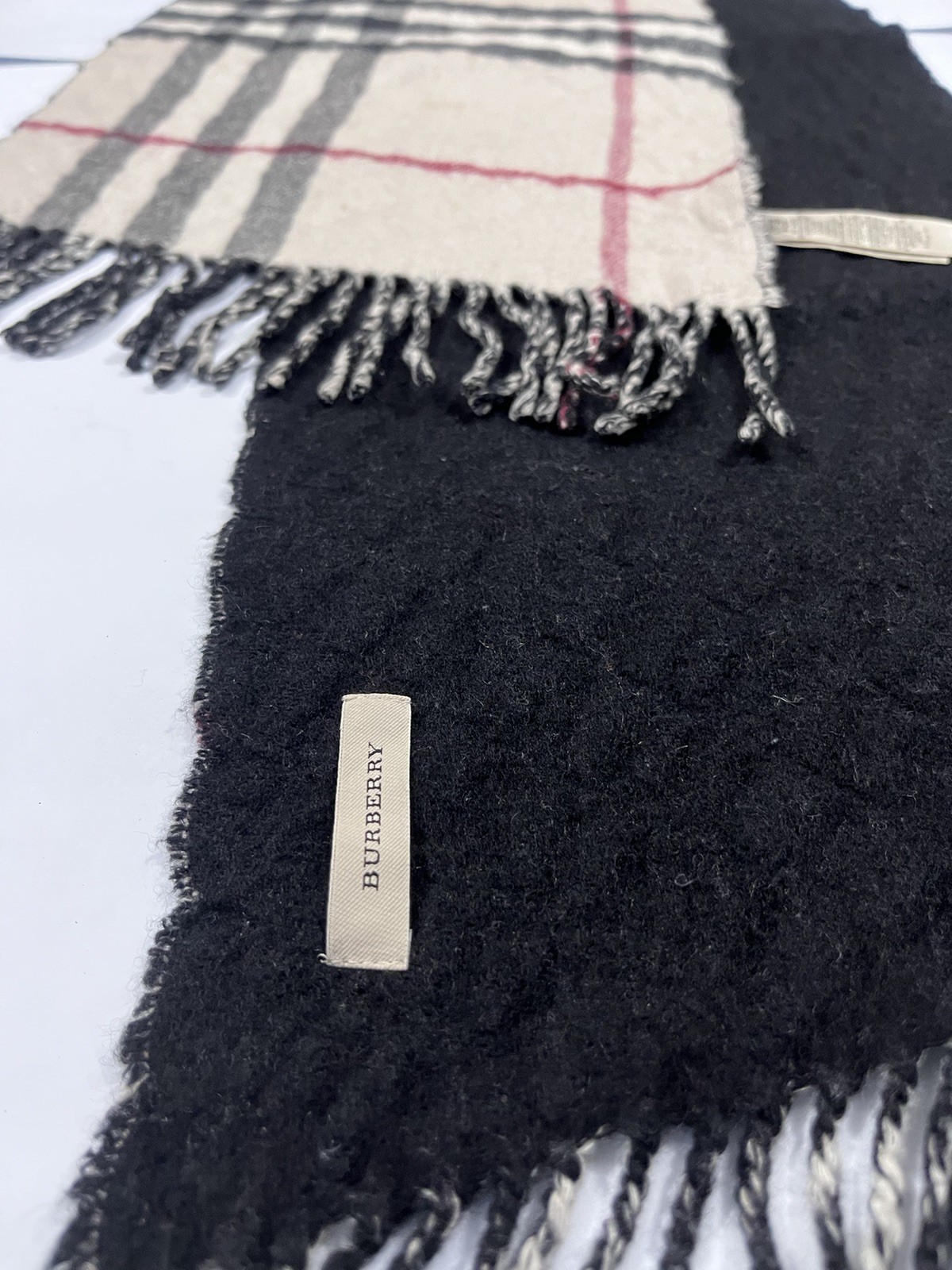 Burberry Solid Black And Check Pattern Reversible… - image 6