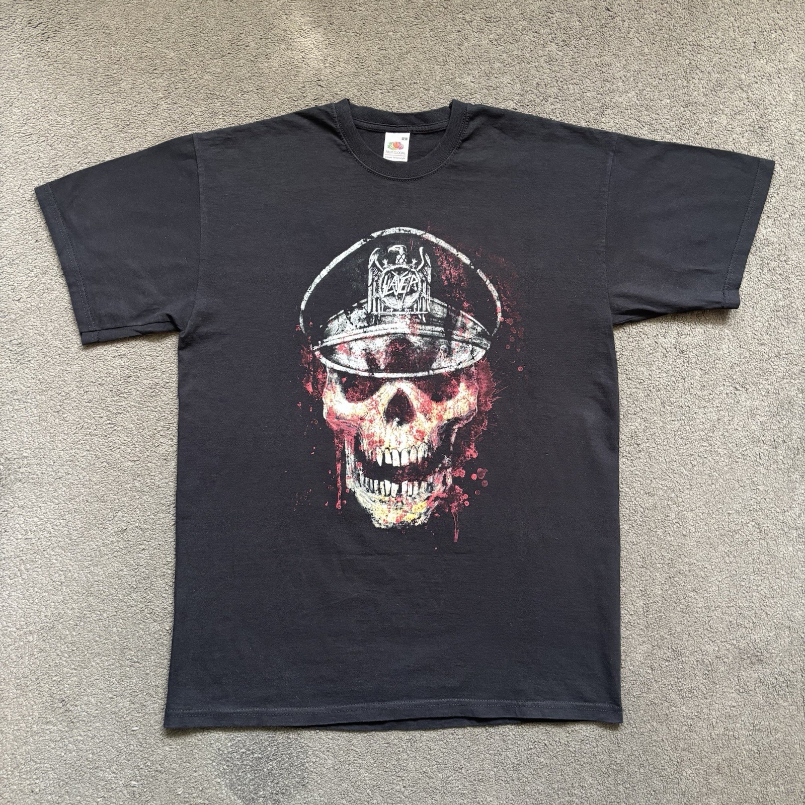 Vintage 2008 Slayer Europe Tour Skull T-Shirt 00s Thrash Metal Band Tee L Black