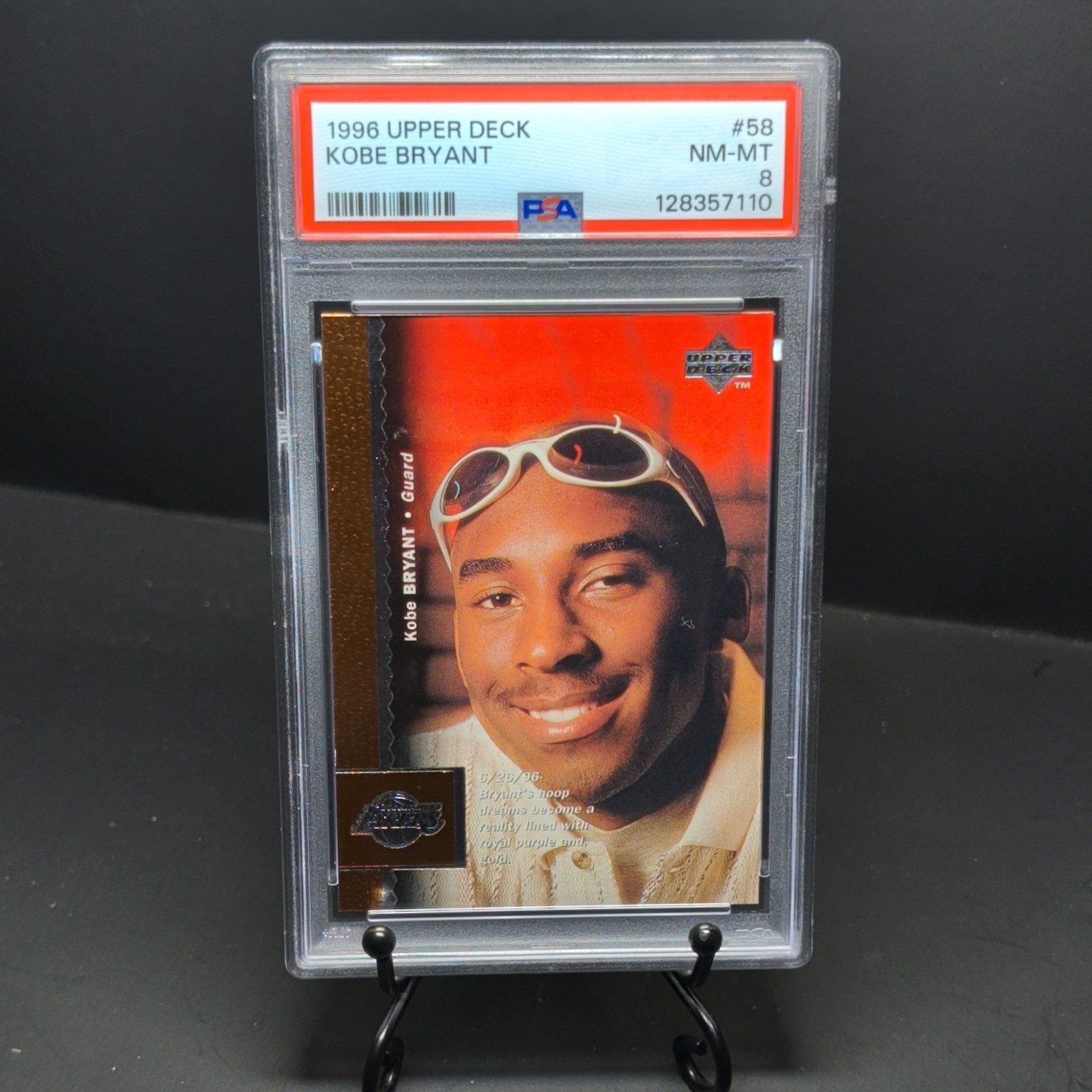 1996-97 Upper Deck Kobe Bryant Rookie RC #58 PSA 8 Los Angeles Lakers