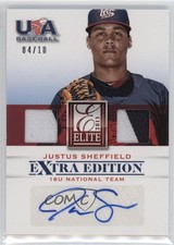 2013 Panini Elite Extra Edition Prime /10 Justus Sheffield #18 Auto 0u66