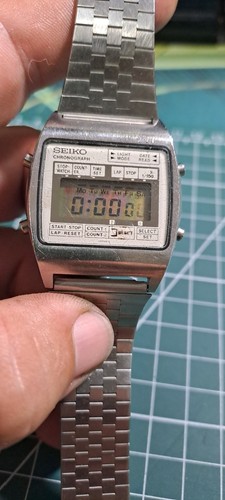 IPER RARE Vintage (1979) Seiko M929-4000 Chronograph LCD Uhr Japan A *funktioniert* - Bild 15 von 16