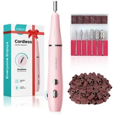 COSLUS Cordless Electric Nail Drill File: Nail Drill Machine with Stepless Sp...