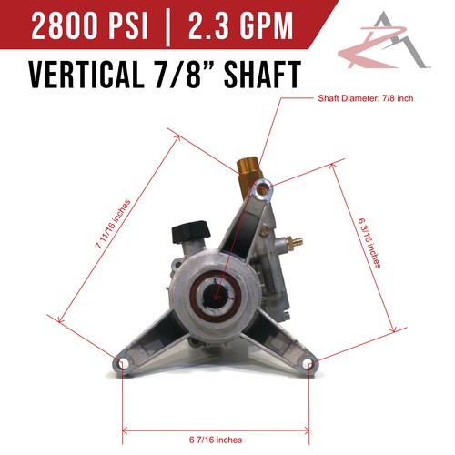 Replacement Pressure Washer Pump - Fits Excell, Mi-T-M, Briggs & More (7/8 Shaft) 11 thumbnail image